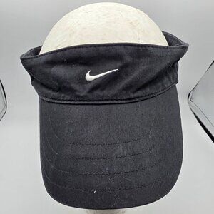 Vintage Nike Black Adjustable Mens Visor Hat Sportswear Classic Retro Dad Cap